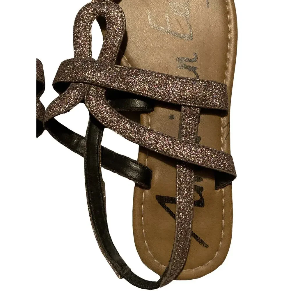 AMERICAN EAGLE‎ Womens Thong Sandals Size 7 Flat Rainbow Glitter